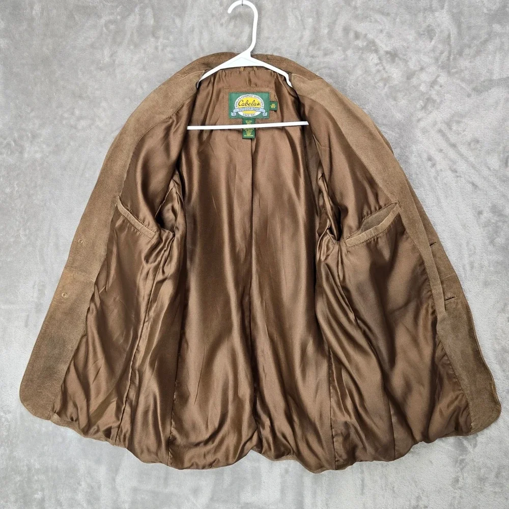 Cabelas Mens Suede Leather Blazer‎ Jacket Size 40 Reg Brown Outdoor Gear Buffalo